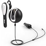 Bluetooth Receiver, RAGU Hands-Free Bluetooth Car Kit Wireless Bluetooth Music Receiver with Free Bluetooth Headset, Dual USB, Magnetic Base, Built in Mic -Black