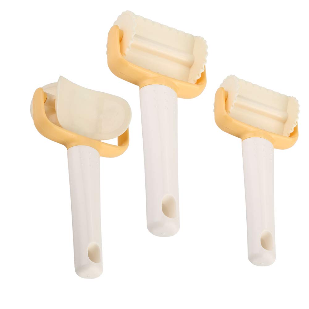 3pcs Plastic Baking Tools Cookies DIY Decorating Stamp Set,Full Sticks to Countertop for Rolling Dough,Cookie Stamps Pastry Tool Hand Press Moulds(3 Set)