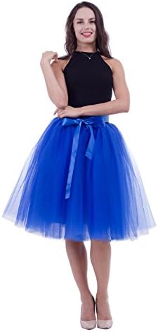 kephy Women Tulle Skirt Adult 7 Layered Pleated Tutu Skirt A Line Knee  Length Petticoat Girl Prom Party Skirt (Royal Blue), Royal Blue, One size  price in UAE | Amazon UAE | kanbkam