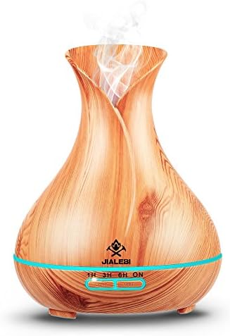 Essential Oil Diffuser, 300ml Wood Grain Aromatherapy Diffuser Ultrasonic Cool Mist Humidifier with Color LED Lights Changing and Waterless Auto Shut-off for Bedroom Office Home Baby Room Yoga(Light)