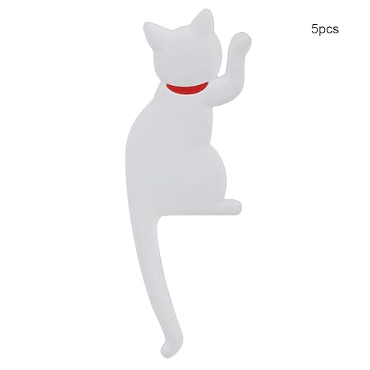 Imán de nevera 5pcs gato de dibujos animados gancho de nevera(Gato ...