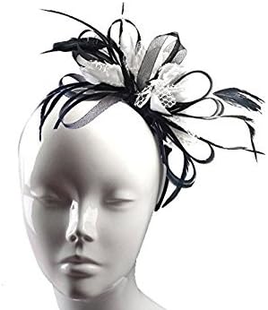 Large Black And White Fascinator On Headband Big Large Wedding Ascot Races Womens - Image 5