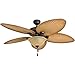 Honeywell Ceiling Fans Palm Valley, 52 Inch Tropical Indoor Outdoor Ceiling Fan with Light, Pull Chain, Three Mounting Options, 5 Palm Leaf Blades, Reversible Motor - 50507-01 (Bronze)