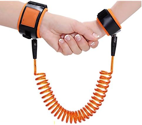 Wua Child Anti Lost Belt Safety Antilost Wristband Cotton Safe Wrist Strap 5ft for Kids/ Baby/ Toddlers (Yellow)