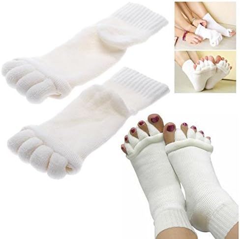 1pair Massage Five Toe Socks Fingers Separator Foot Alignment Pain Relief Socks High Quality for Woman