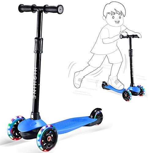 HISHINE Toddler 3 Wheel Scooter with Colorful Light Up Wheels