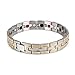 Rainso Mens Magnetic Titanium Steel 3 Power Elements Bracelet Chain Link with Free Removal Tool