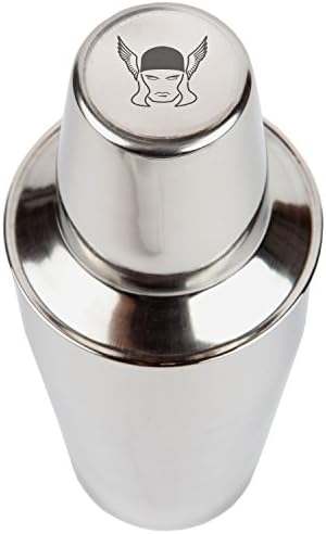 Thor Stainless Steel Cocktail Shaker - Laser Engraved Cocktail Shaker Set - 16 Oz Alcoholic Drink Shaker With Built-In Strainer