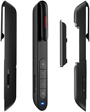 Wireless Presenter, Longjoy RF 2.4GHz Laser Pointer Laser Presenter Flip Pen with Clip Presenter Remote Control for PowerPoint PPT Presentation Black
