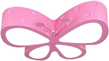 Wecus W1019 Novelty Metal Acrylic Lampshade Kids Girls Princess Children Babies Bed Room Bedroom Pink Cute Butterfly Led Ceiling Lamp Light Fixtures Mounting Nursery Decorative Lighting