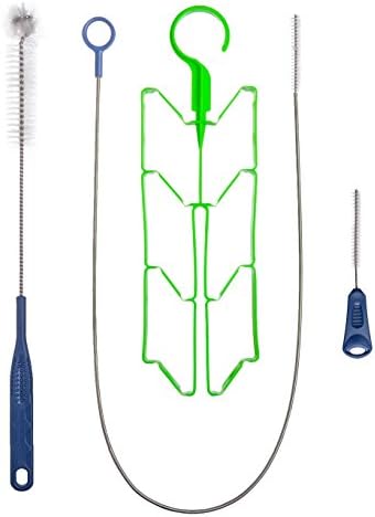 Hydration Bladder Cleaning Kit, Water Bladders Cleaner Set with Flexible Long Brush for Hose, Small Bite Valve Brush, Multi-Angle Reservoir Brush, Drying Collapsible Bladder Frame, Carrying Pouch