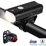 LZRYX Bike Light,USB Rechargeable Bike Light Set,8+ Hours Mountain Road Cycling Safety Commuter Flashlight with 3 Modes,High Waterproof Bike Light