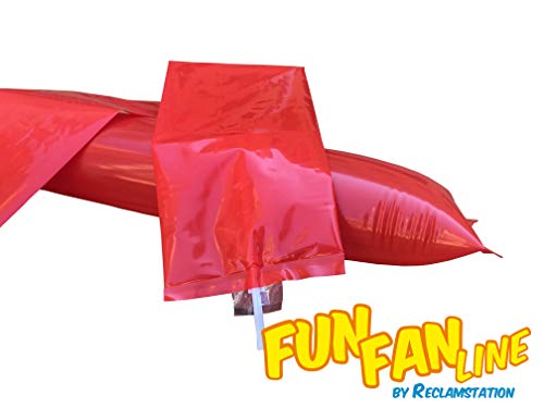 Fun Fan Line - 60 Pairs Bam Bam Thunder Sticks. Noise Makers for Sporting Events. Boom Sticks for Cheerleading. Noise Sticks for Stadium or Parties. (Red) - Thumbnail 3