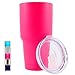 Pink Steel Vacuum Insulated Tumbler Cup, 30oz Insulated Tumbler Cup-(Pink)