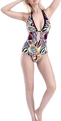 Women's Print V-Neck One-Piece Beach Swimsuit Bikini