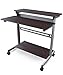 Stand Up Desk Store Rolling Adjustable Height Two Tier Standing Desk Computer Workstation (Silver Frame/Dark Walnut Top, 40