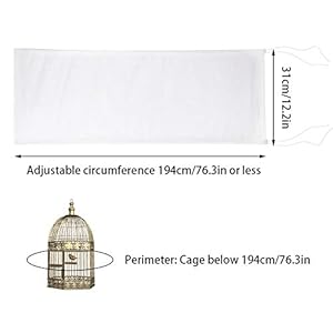 Furpaw Copertura per Gabbia in Rete di Nylon Guardia Voliera per Uccelli Pappagalli, Ventilata e Antipolvere - Bianco