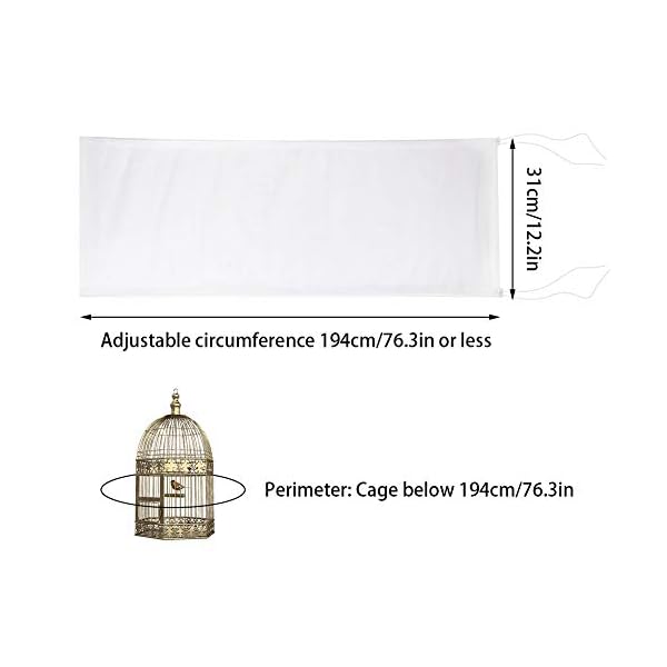 Furpaw Copertura per Gabbia in Rete di Nylon Guardia Voliera per Uccelli Pappagalli, Ventilata e Antipolvere - Bianco