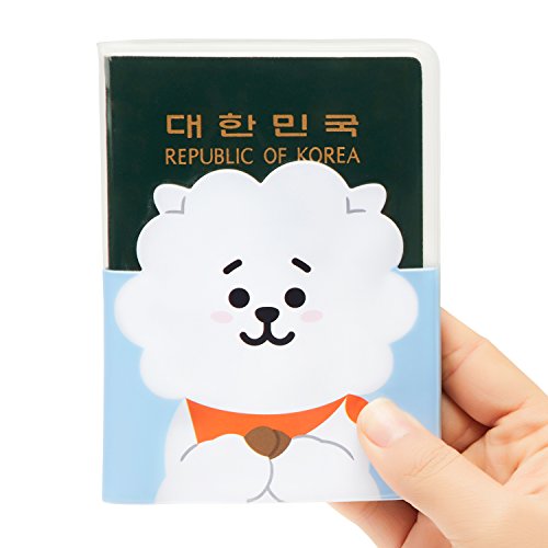 BT21 RJ Character Cute Clear Passport Holder Cover Wallet for Travel
