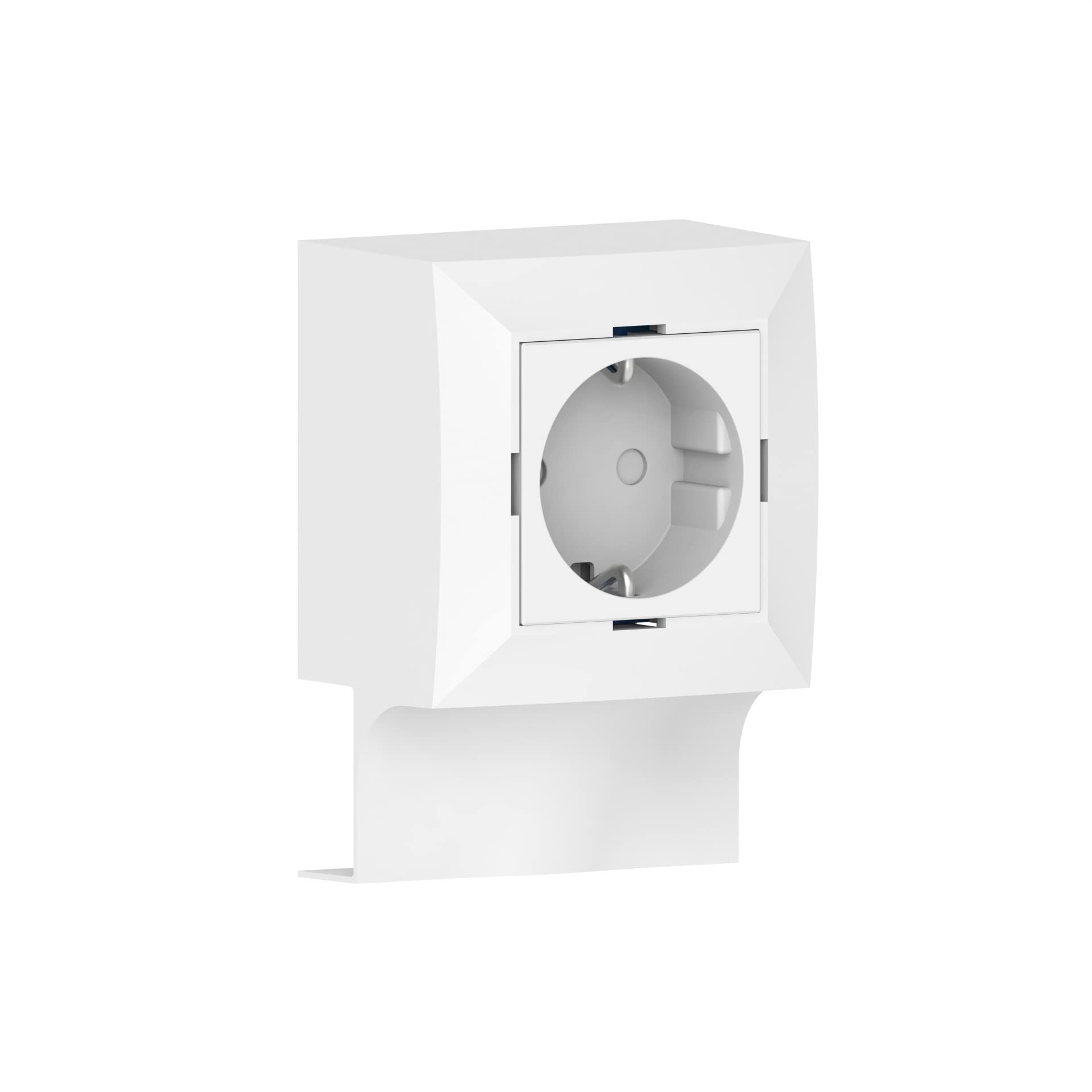 Habengut Single socket unit for skirting board ‘Berliner Profil’ | Colour: White