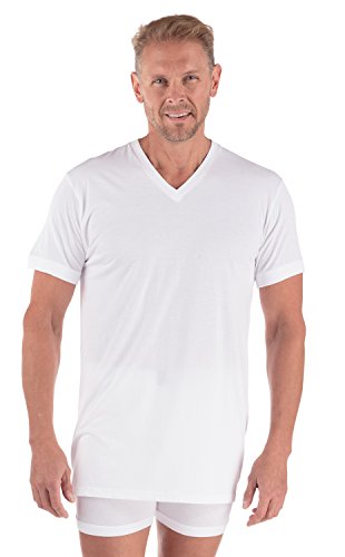 Texere Men's V-Neck Undershirt (Single Pack, Natural White, Large/Tall) Plain White Underwear MB6002-NWH-LT