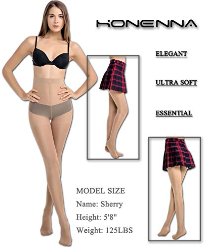 Reinforced Toe Shaping Pantyhose Control Top Semi Opaque Tights Hosiery (Nude A1, Small)