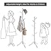VASAGLE Solid Wood Coat Rack, Free Standing Tree-Shaped Coat Rack with 8 Hooks, 3 Height Options, for Clothes, Hats, Bags, Living Room, Bedroom, Home Office, Cloud White URCR01WT