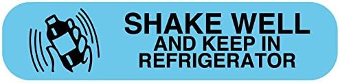 Medvalue SHAKE WELL AND KEEP REFRIGERATED, Medication Instruction Label, 1-5/8" x 3/8"