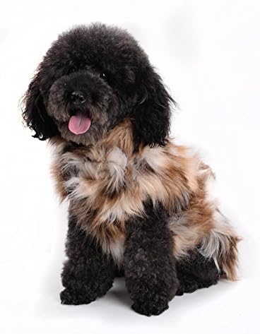 Lindsey Home Fashion Dog Winter Coat Jacket Clothes Faux Fur Warm Clothing Vest Apparel Large Small Size Japanese Kanekalon Fiber 13 Colors By Large-17(Inch), Bear Jacqard-Light Brown