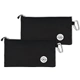 Pencetti 4-Piece Small Tool Bags - Includes 2 Ballistic Nylon Tool Pouches w/ 2 Carabiners - Perfect for Sorting, Organizing & Storing Small Tools (Black)