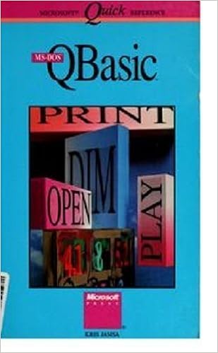 Ms Dos Qbasic Microsoft Quick Reference Kris A Jamsa - 