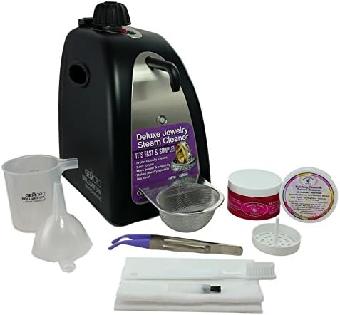 GEMORO 0362 BLACK DIAMOND BRILLIANT SPA BLACK MATTE STEAM JEWELRY CLEANING KIT Includes Sparkle Bright Products Jewelry Cleaner Kit