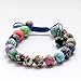 Ovalbuy Multi-Color Fimo Flower Bead Adjustable Bracelet