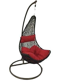 NA ENTERPRISESS Hanging Swing Chair with Cushion & Hook/Color for 1Outdoor/Indoor/Balcony/Garden/Patio (Black)
