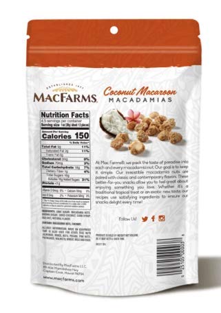 MacFarms Coconut Macaroon Macadamia Nuts - 4.5oz (127g) bag