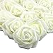 Lightingsky 3 x 1.6 x 3 inches 100pcs DIY Real Touch 3D Artificial Foam Rose Head Without Stem for Wedding Party Home Decoration (100pcs, Milky)