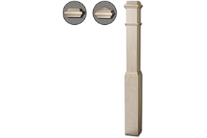 HOUSE OF FORGINGS White Oak 4592 5 inch Adjustable Style Wood Box Newel Post for Stair Remodeling