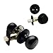 Designers Impressions Bedford Design Matte Black Entry Knob with Matching Single Cylinder Deadbolt Combo Pack Keyed Alike (We Key Lock Orders Alike for Free)