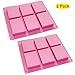 HOSL Set Of 2 Plain Basic Rectangle Silicone Mould 6 Cavities For Homemade Craft Soap Mold Cake Mold Ice Cube Tray
