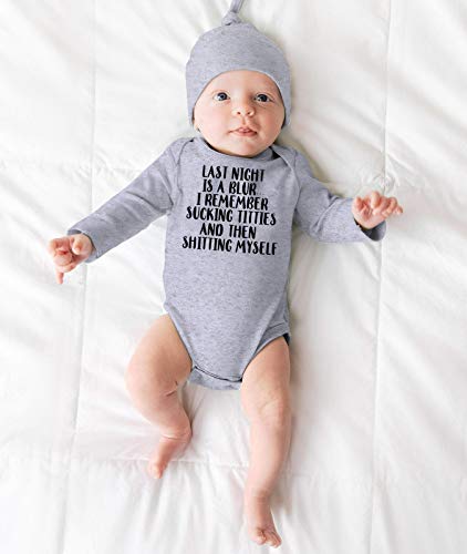TUONROAD Baby Bodysuit Last Night is A Blur Onesies Romper for 0-12Months Girl Boy