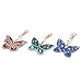 Macrorun Key Ring with Lobster Clasp Hardware 5D DIY Diamond Keychains Rhinestone Crystal Jewelry Charm Pendant Keyring Gift (5pcs Butterfly)