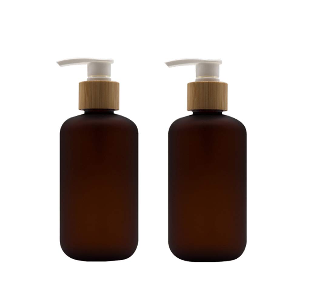 Bamboopack 2 Pack 250ml/8oz Empty Plastic Pump Bottle Toiletries Dispenser Soap Lotion Dispenser Containers Bath Accessories with Lotion Pumps