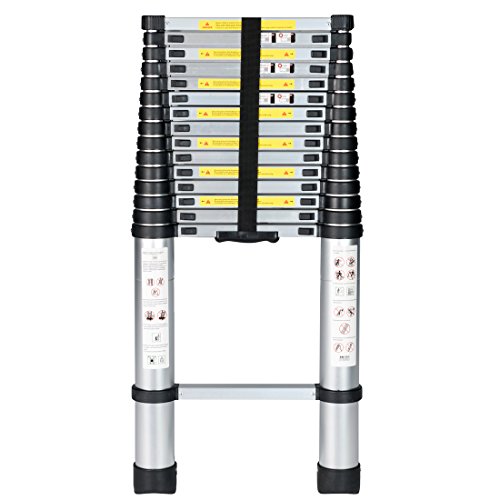 Good Life 12.5FT EN131 Telescopic Professional Folding Aluminum Multi Purpose Ladder with Hook