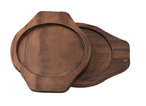 Koreartstory Eco Wood Trivets (Set of 2) with handles on both sides for Withstanding High Temperatures. Safe Heat Resistant Trivet Mat for Hot Pots and Bowls-Light Weight and Strong Durable