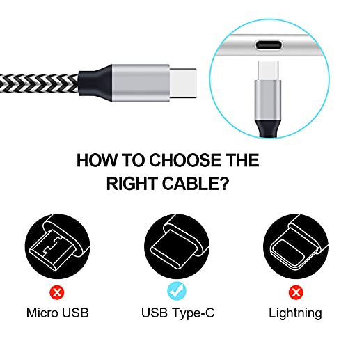 USB C Kabel, [5 Pack 1M 1M 2 M 2M 3M] Nylon USB Typ C Kabel 3A USB C Ladekabel und Datenkabel Fast Charge für Samsung Galaxy S10/S9/S8+, Huawei P30,OnePlus
