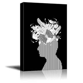 Canvas Wall Art Black and White Abstract Pictures Home Wall Decorations for Bedroom Living Room Paintings Canvas Prints Framed - 12x18 inches
