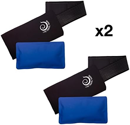 Reusable Gel Ice/Heat Packs for Injuries - 2 Packs + 2 Wraps - Hot/Cold Therapy for Sports, Headaches, Joint Muscle Pain