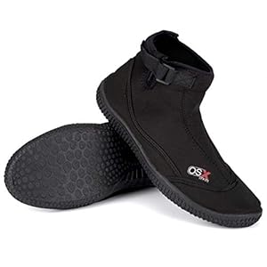 Osprey OSX Aqua Wetsuit Boots for Adults, Adjustable Surf Shoes with TPR Sole for Men Women, Black