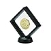 Limited Edition Commemorative Gold Plated Bitcoin Displayed in a Unique Black Diamond Magic Suspension Display Case w/ stand- Great Collectors or Gift Item- 100 Percent Great Quality Item