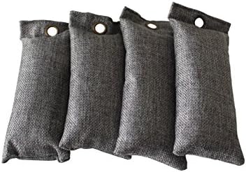 Bamboo Me Charcoal Air Purifier (4 x 75g) | 100% Natural, Fragrance Free, Absorbs Moisture, Eliminates Odors from Cars, Bathroom, Closets, Bags, Pet Areas &amp; Home. Re-Use Up To 2 Years.